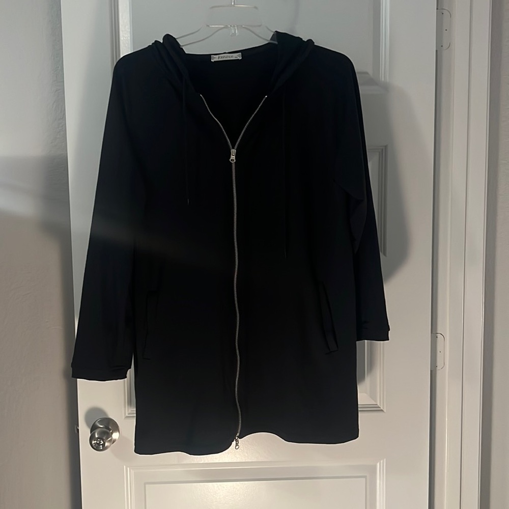 Kenoce long hoodie 2X poly cotton blend plus size active wear lounge casual